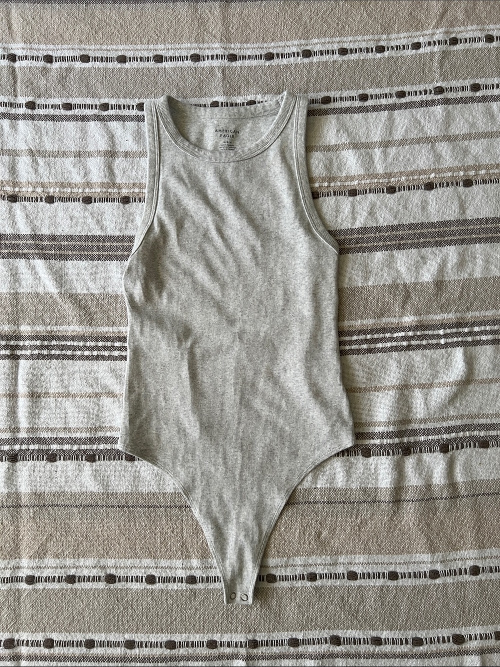 Grey Ribbed Tank Bodysuit for Kids - Sleeveless One-Piece